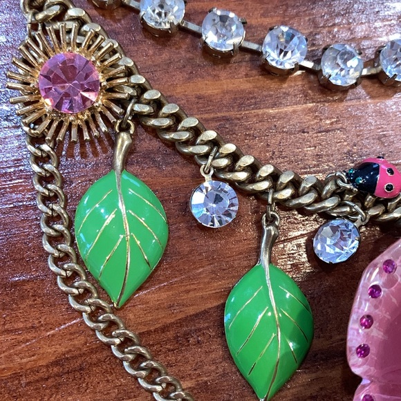 Vintage Betsey Johnson Secret Garden Ladybug Necklace - Picture 6 of 17